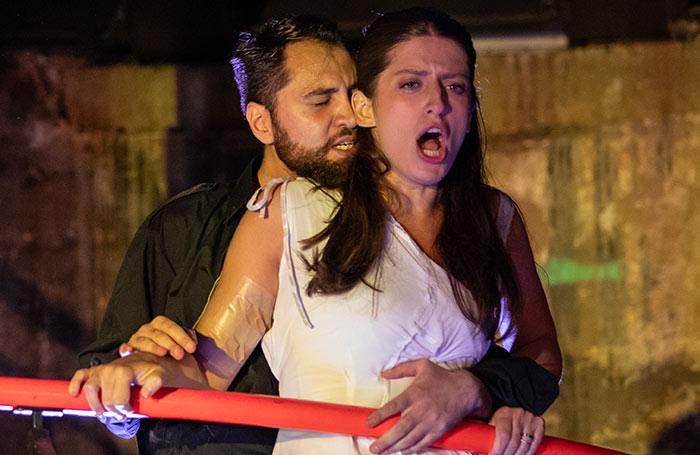 Tigran Kakhvejyan and Alexandria Moon in The Rape of Lucretia at the Brunel Museum. Photo: Ali Wright