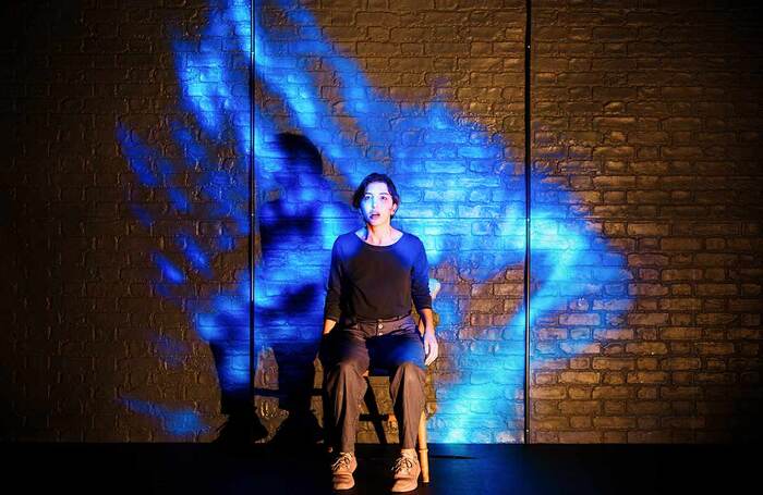 Khawla Ibraheem in A Knock on the Roof at Traverse Theatre, Edinburgh. Photo: Alex Brenner