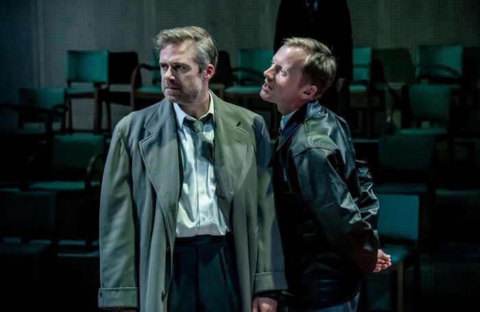 Rory Keenan and Gunnar Cauthery in The Spy Who Came in from the Cold at Chichester Festival Theatre. Photo: Johan Persson