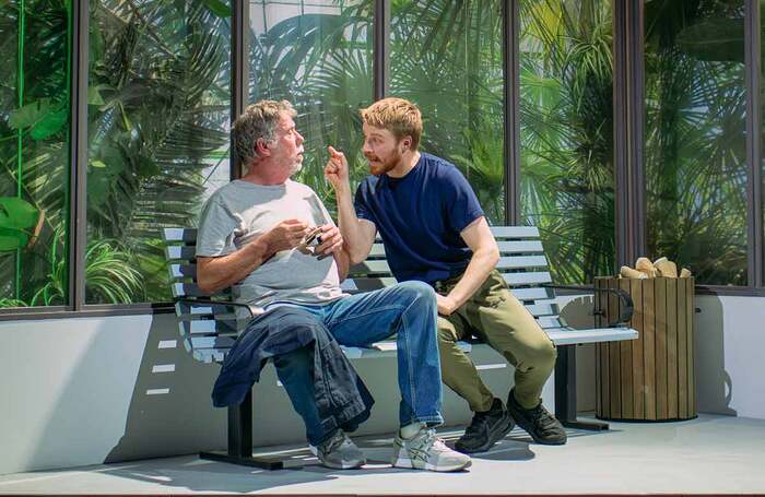 Sean Gilder and Jack Lowden in The Fifth Step at the Royal Lyceum Theatre, Edinburgh. Photo: Mihaela Bodlovic