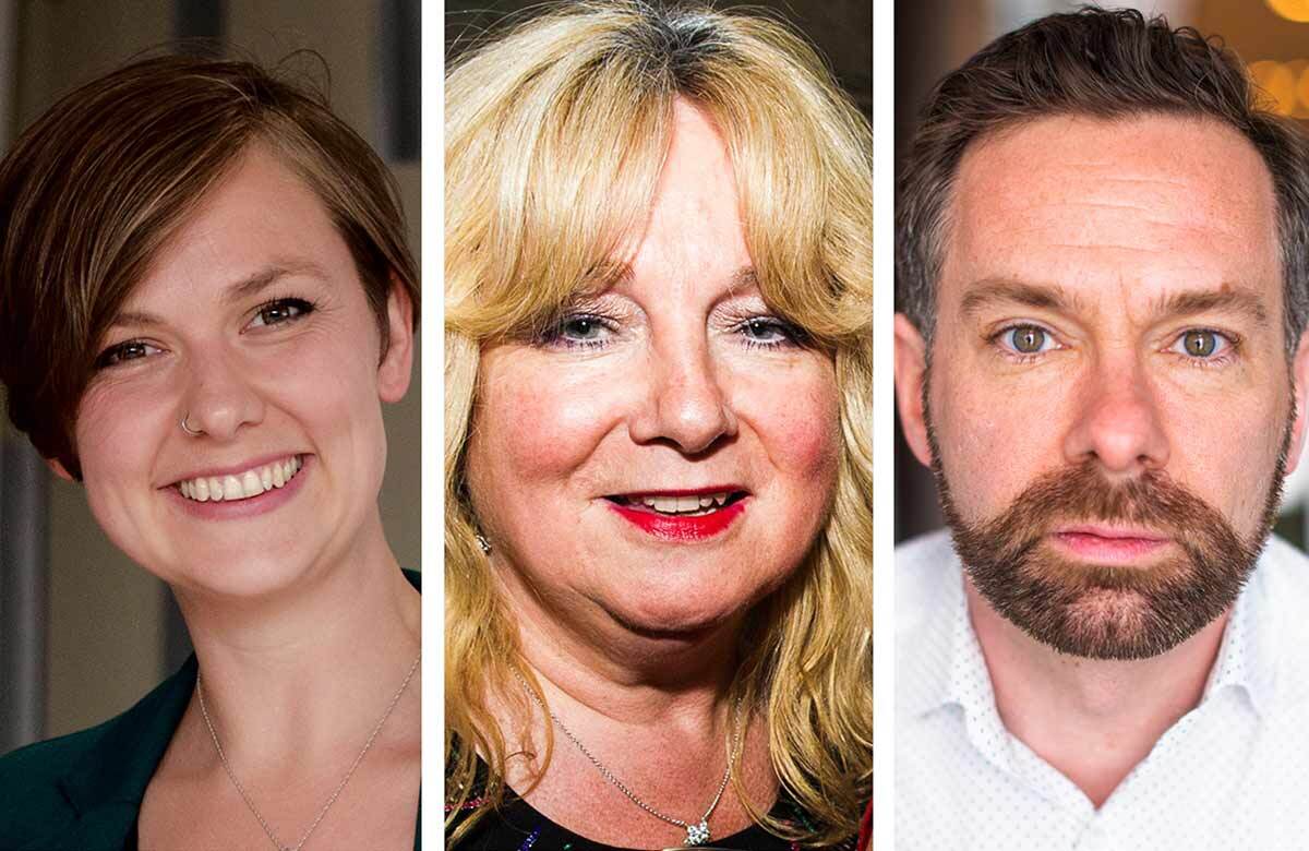 L-r: Fringe Society deputy chief executive Lyndsey Jackson (photo: Leo Paredes); Traverse Theatre chief executive Linda Crooks (photo: Alex Brenner); and Dundee Rep artistic director Andrew Panton