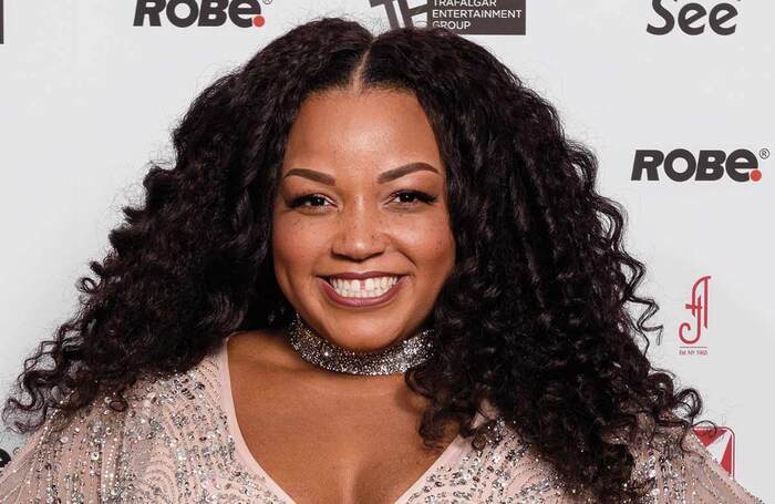 Marisha Wallace on the red carpet for The Stage Debut Awards 2017. Photo: Alex Brenner