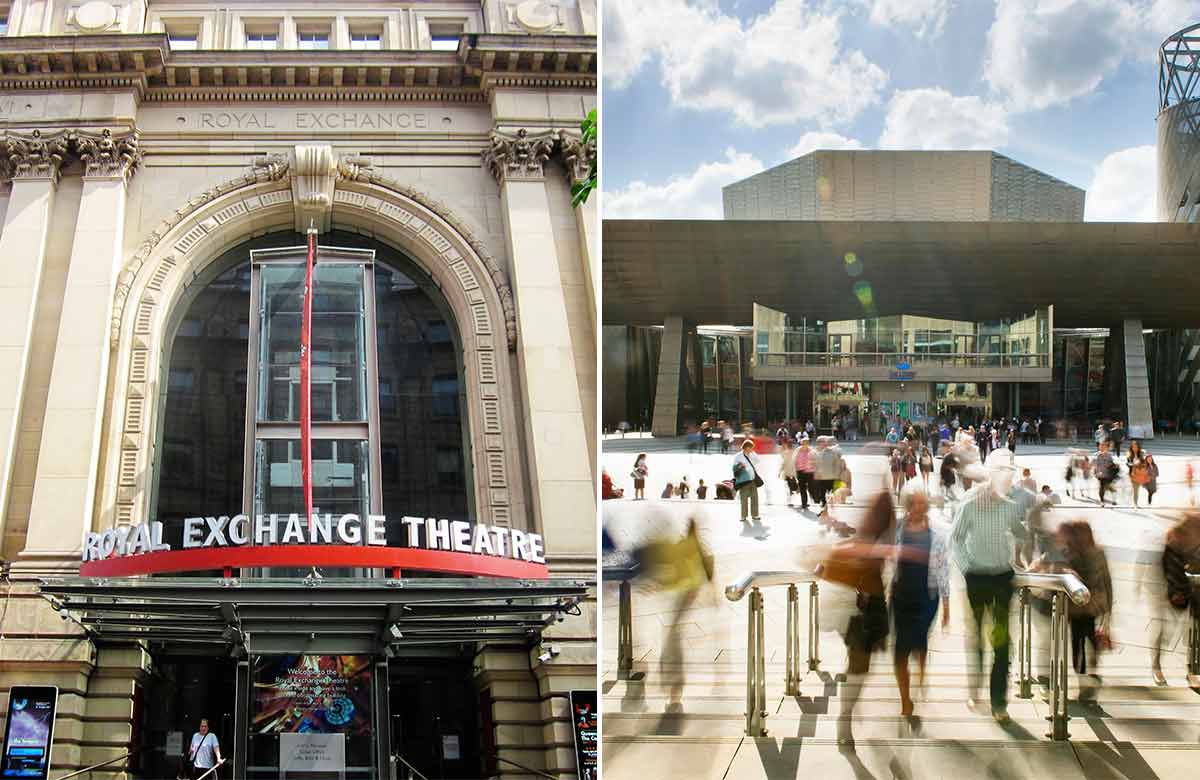 The Royal Exchange and The Lowry, Manchester. Photos: Catherine Gerbrands/Percy Dean