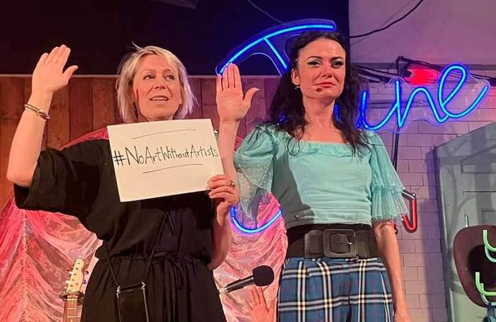 Cast and creatives involved with several Edinburgh shows have been staging protests against Scottish funding cuts