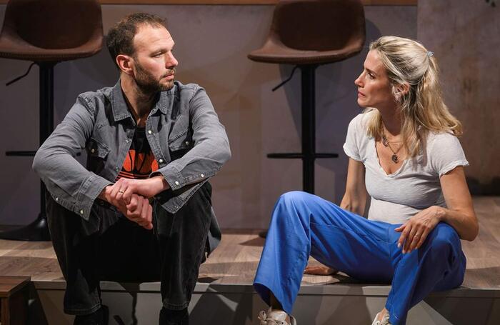 David Sturzaker and Lisa Dwan in 23.5 Hours at Park Theatre, London. Photo: Charles Flint