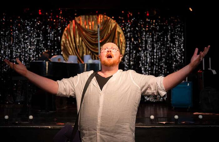 Mark Mackinnon in The Last Cabaret on Earth at Oran Mor, Glasgow. Photo: Tommy Ga-Ken Wan