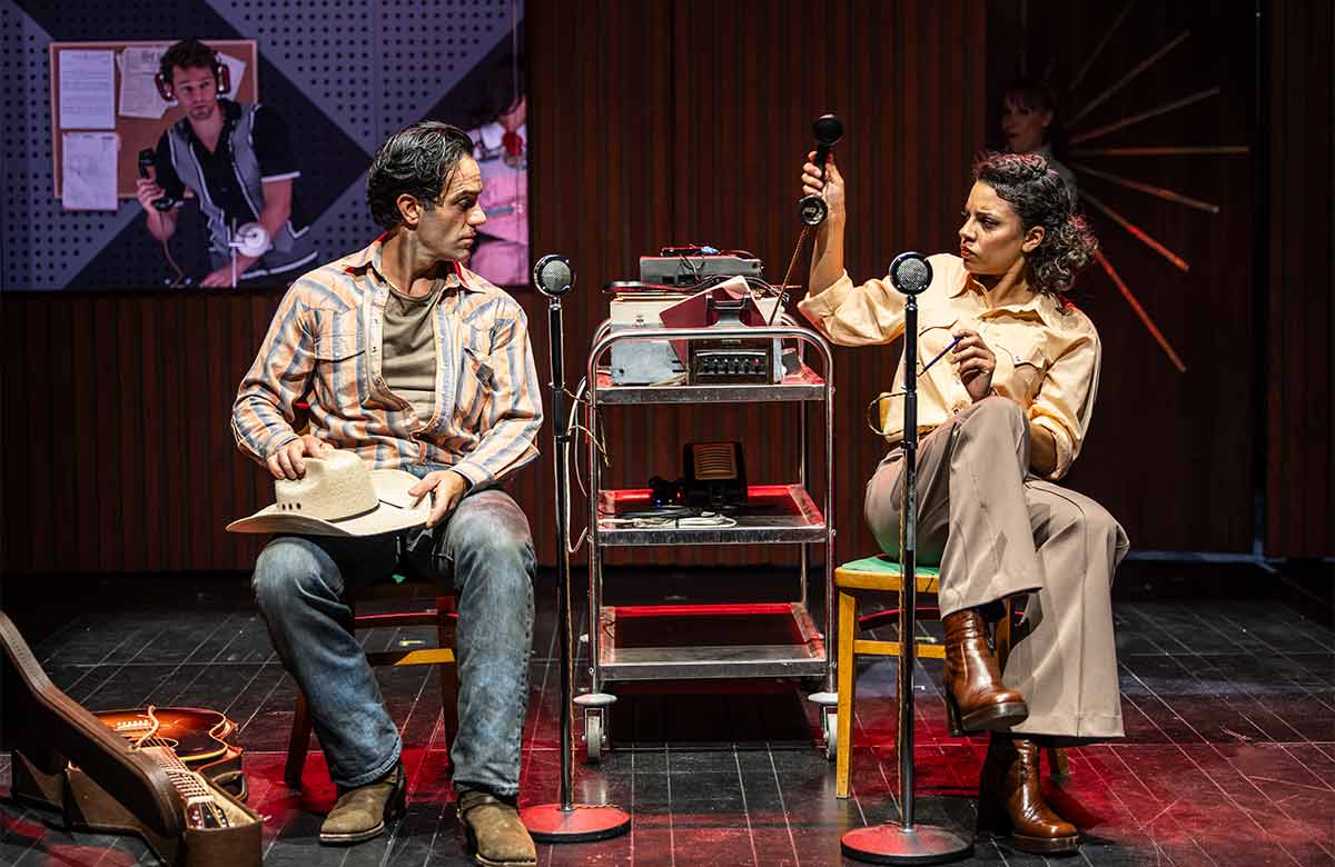 Ramin Karimloo and Anoushka Lucas in A Face in the Crowd at the Young Vic, London. Photo: Ellie Kurttz