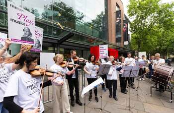 'Audience betrayal': protesters rally against recorded music at Northern Ballet