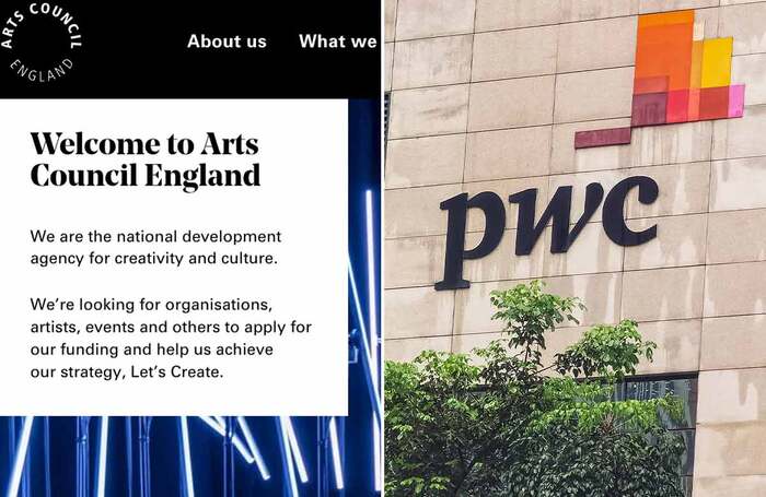 Arts Council England website (https://www.artscouncil.org.uk) and PricewaterhouseCoopers office in Guangzhou, China. Photo: ACE/Shutterstock