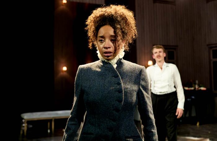 Siena Kelly and Tom Glenister in A Doll’s House at the Crucible Theatre, Sheffield. Photo: Mark Douet