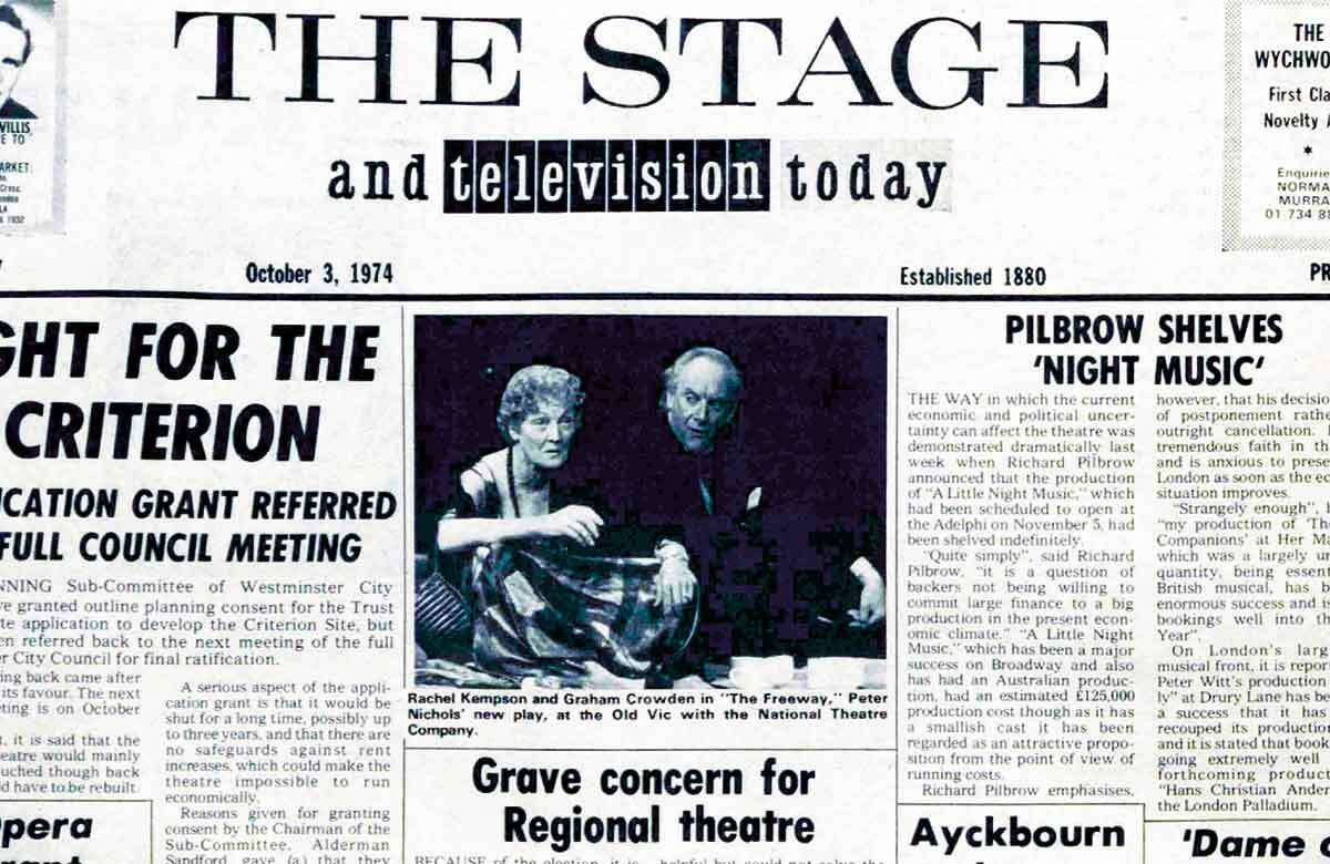 ‘Grave concern’ for regional theatre – 50 years ago in The Stage