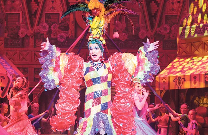 Nigel Ellacott in Jack and the Beanstalk at the Royal and Derngate, Northampton (2016). Photo: Graeme Braidwood