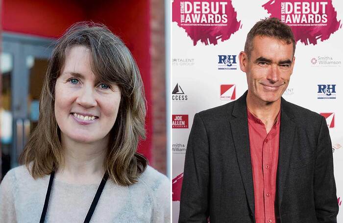 RSC director of creative learning and engagement Jacqui O’Hanlon and National Theatre artistic director Rufus Norris. Photo of Rufus Norris: Alex Brenner