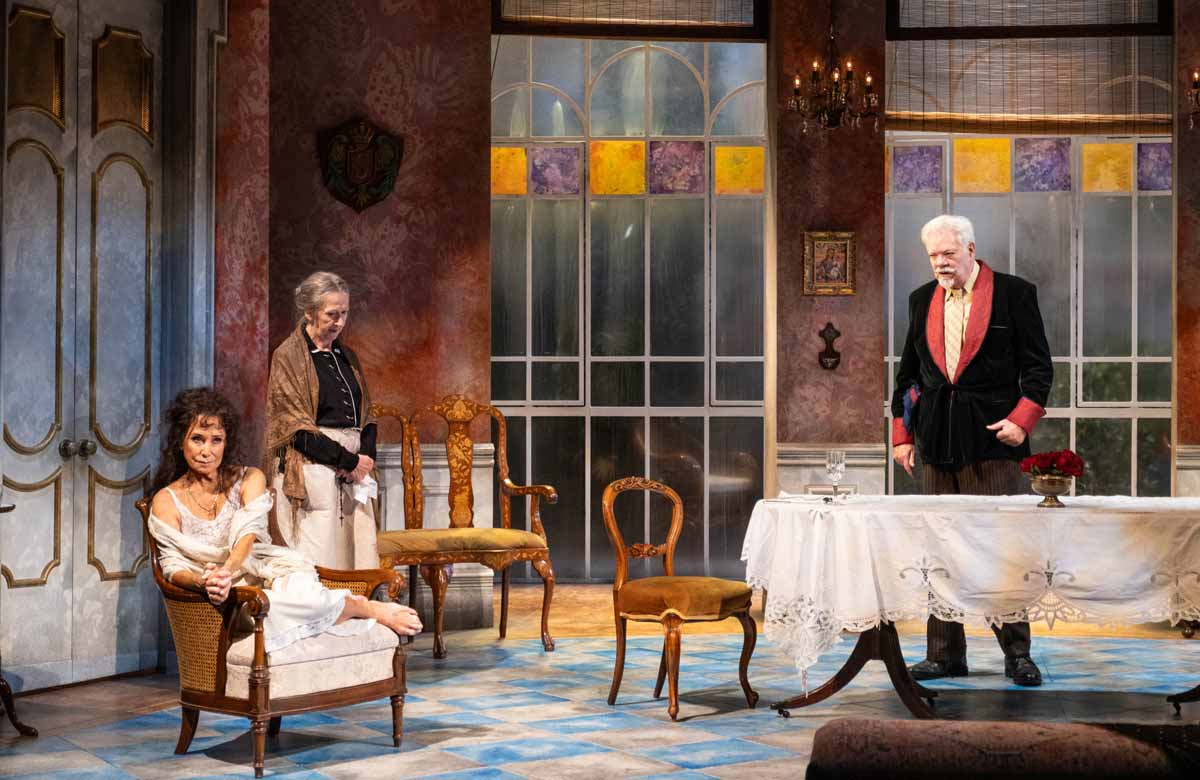 Felicity Kendal, Julie Legrand and Matthew Kelly in Filumena at Theatre Royal Windsor. Photo: Jack Merriman