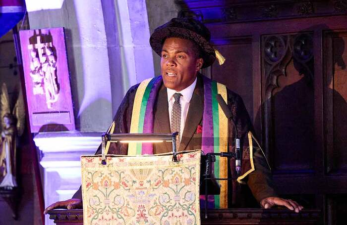 Ray Fearon speaking at Rose Bruford College. Photo: Paul Cochrane Photography