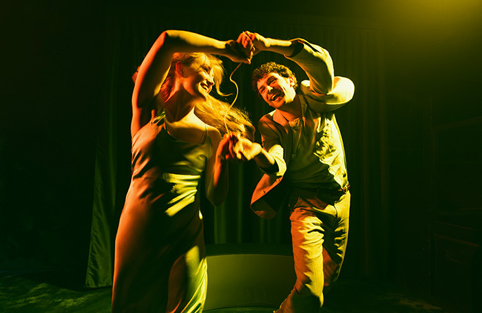 Eve Ponsonby and Keaton Guimarães-Tolley in Eurydice at Jermyn Street Theatre, London. Photo: Alex Brenner