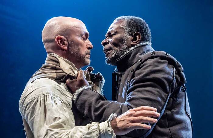 Will Keen and John Douglas Thompson in Othello at Royal Shakespeare Theatre, Stratford-upon-Avon. Photo: Johan Persson