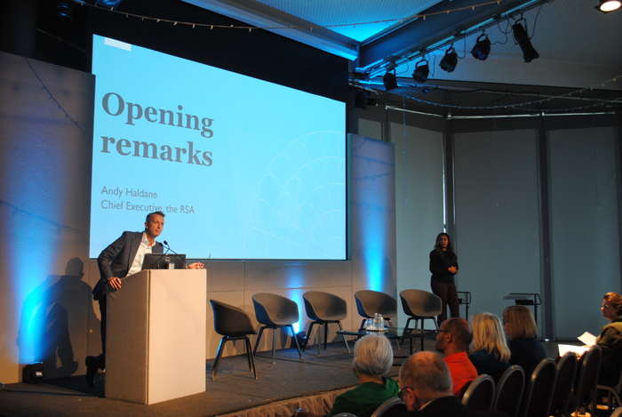 Andy Haldane speaking at the Creative Corridors report launch at Salford's the Lowry