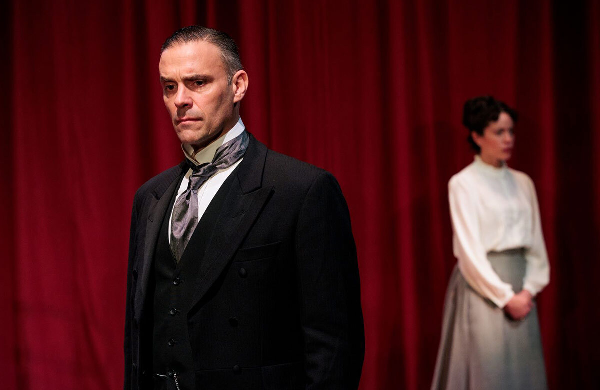 Joseph Millson and Fiona Hampton in The Forsyte Saga at Park Theatre, London. Photo: Mitzi de Margary