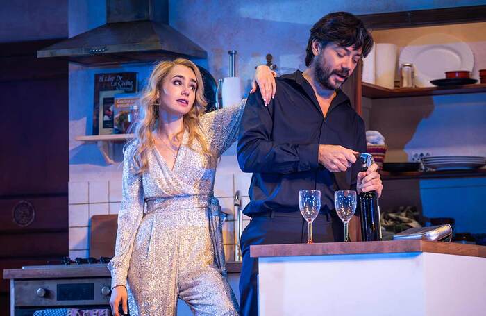 Lily Collins and Álvaro Morte in Barcelona at The Duke of York's Theatre, London. Photo: Marc Brenner