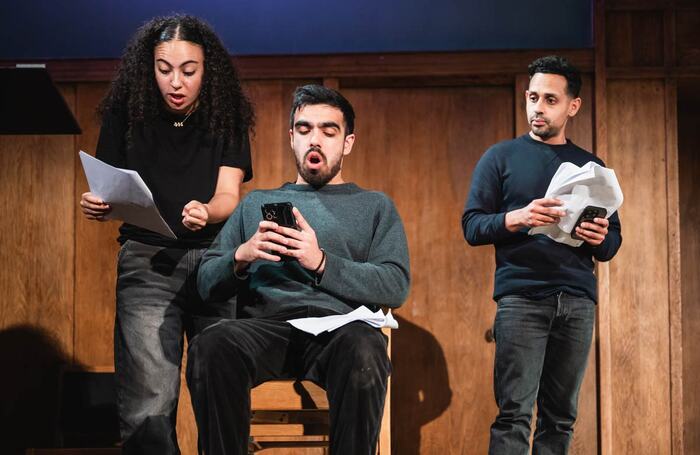 Omar Bynon, Salman Akhtar and Bella Aubin performing at the Lit in Colour event. Photo: Jerome Favre