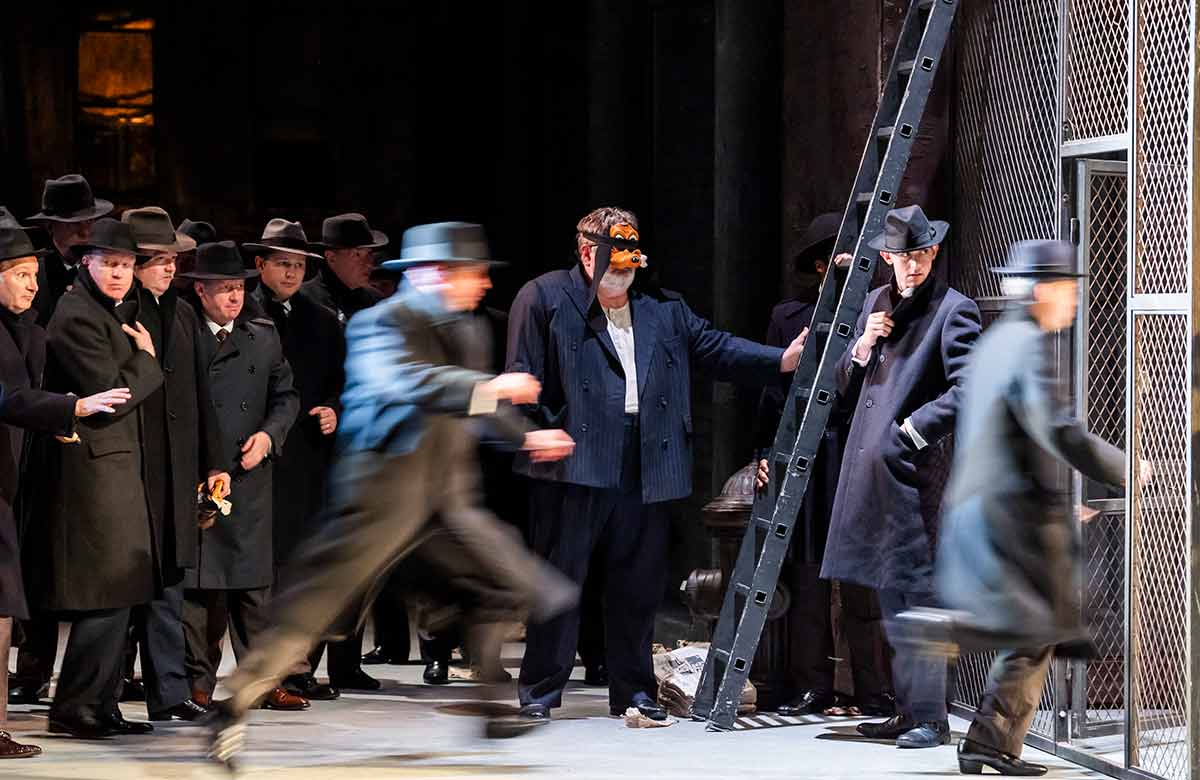 The cast of Rigoletto at London Coliseum, London. Photo: Tristram Kenton