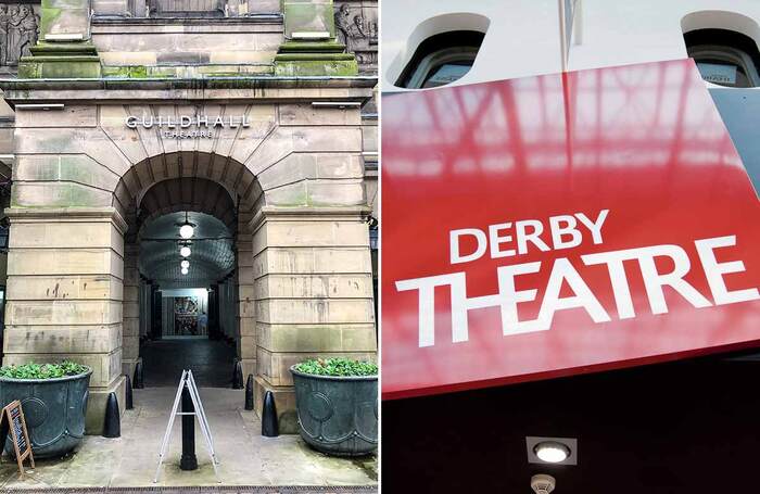 Derby’s Guildhall Theatre and Derby Theatre will benefit from the government’s Levelling Up Fund. Photos: shawnwil23/Shutterstock; Chris Seddon