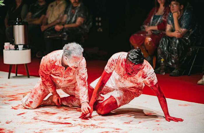 The cast of Ocean Hester Stefan Chillingworth: Blood Show at Battersea Arts Centre, London. Photo: Kirsten Mcternan