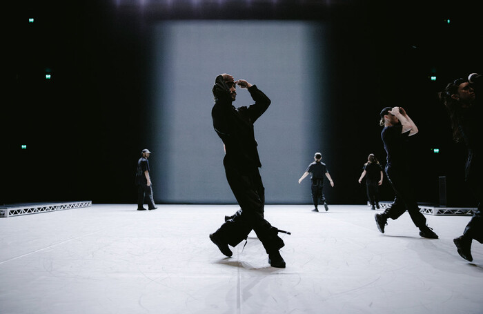 The cast of Chunky Move: 4/4 at Queen Elizabeth Hall, Southbank Centre, London. Photo: Dress Run HIRES