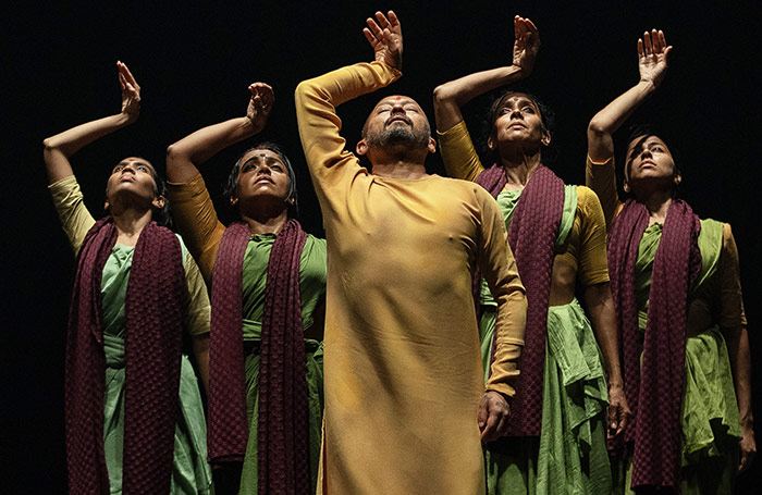 Akram Khan (centre) in Gigenis: the generation of the Earth at Sadler's Wells. Photo: Maxime Dos/Productions Sarfati