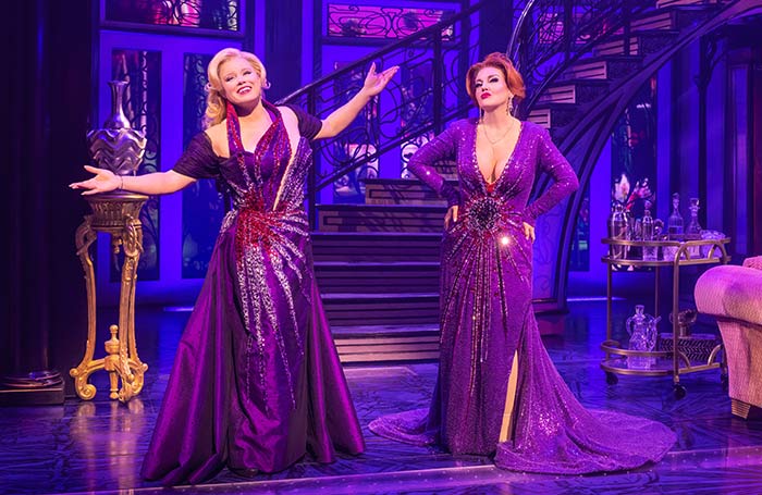 Megan Hilty and Jennifer Simard in Death Becomes Her at Lunt-Fontanne Theatre, New York. Photo: Matthew Murphy and Evan Zimmerman