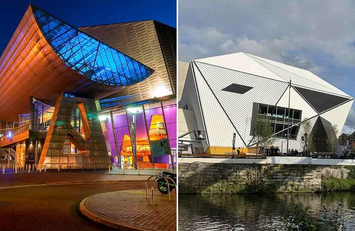 The Lowry and Factory International, which will be partner venues for ENO in Manchester. Photos: SAKhanPhotography/Shutterstock; Ian Reay/Shutterstock