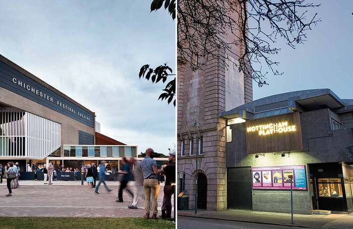 The £5 Prologue programme for audiences aged 16-30 at Chichester Festival Theatre and the Pay What You Can scheme at Nottingham Playhouse are ways regional venues are making theatre more inclusive. Photos: Philip Vile; Multishooter/Shutterstock