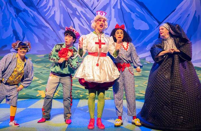 The cast of Snow White at Macrobert Arts Centre, Stirling. Photo: Tommy Ga-Ken Wan