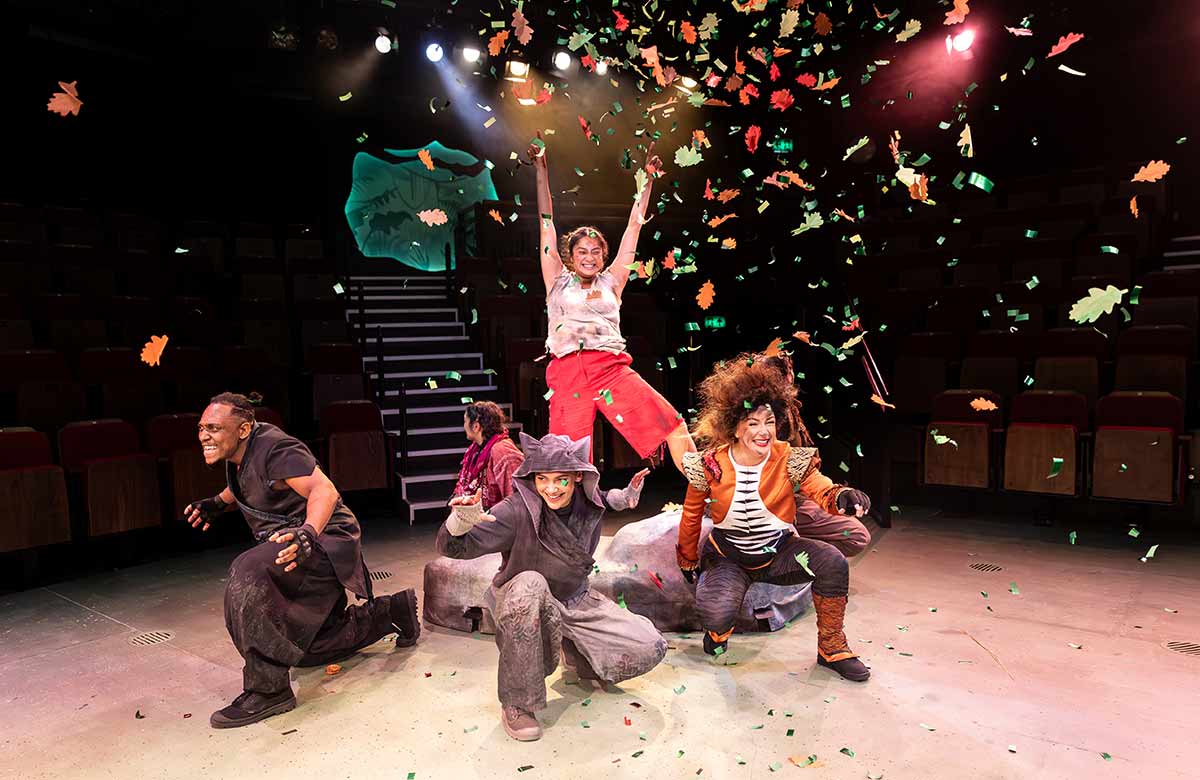 The cast of The Jungle Book at Octagon Theatre Bolton. Photo: Craig Fuller