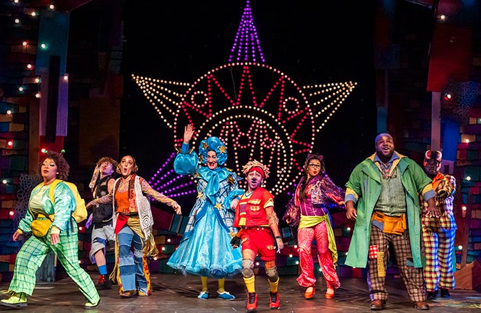 The cast of Pinocchio at Theatre Royal Stratford East, London. Photo: Tristram Kenton