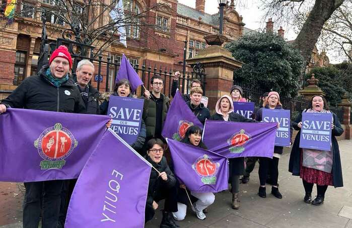 Protesters outside Newham Town Hall. Photo: Katie Chambers