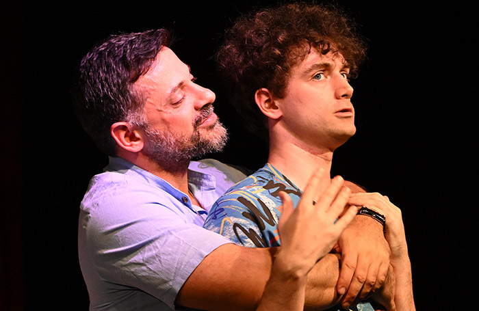 Nicholas Gauci and Jonny Davidson in The Crumple Zone at Waterloo East Theatre. Photo: Peter H Davies