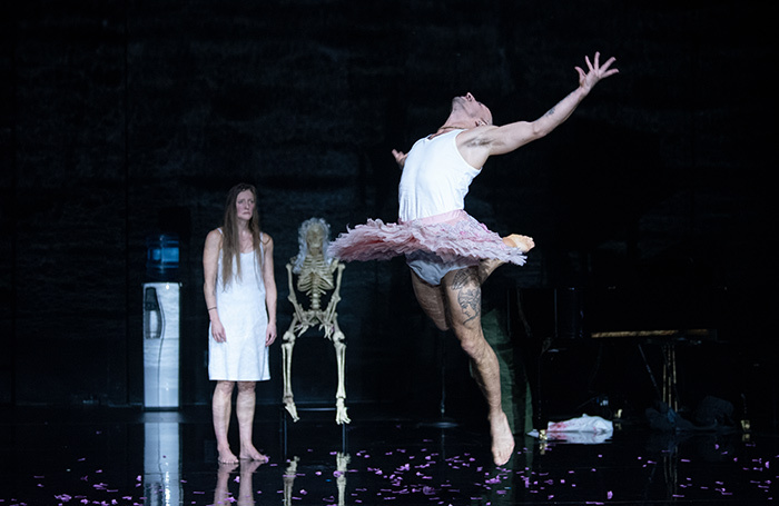 The cast of Lost Dog – Ruination at Linbury Theatre, Royal Opera House, London. Photo: Camilla Greenwell