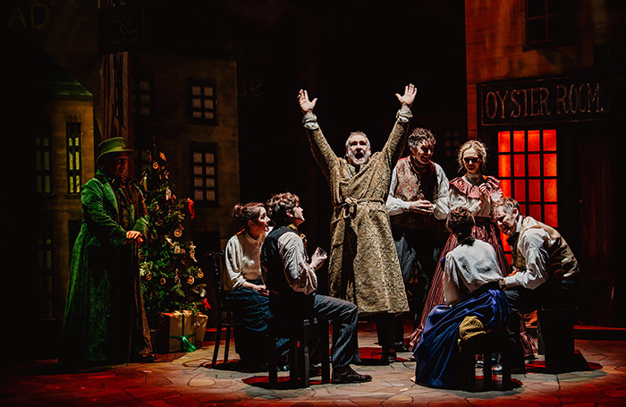 The cast of A Christmas Carol at Lyric Theatre, Belfast. Photo: Carrie Davenport