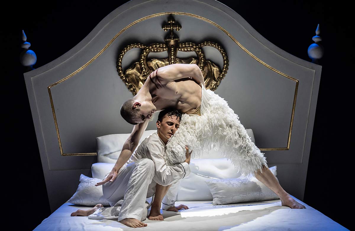 MATTHEW BOURNE SWAN LAKE Jackson Fisch and Stephen Murray Photo Johan Persson