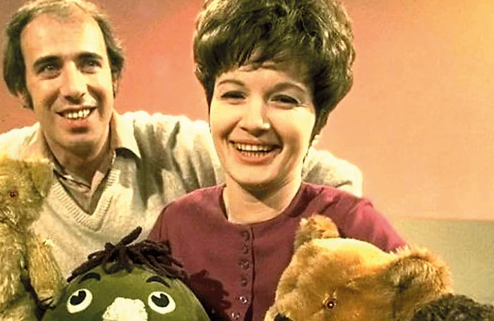 Julie Stevens with co-presenter Rick Jones in Play School