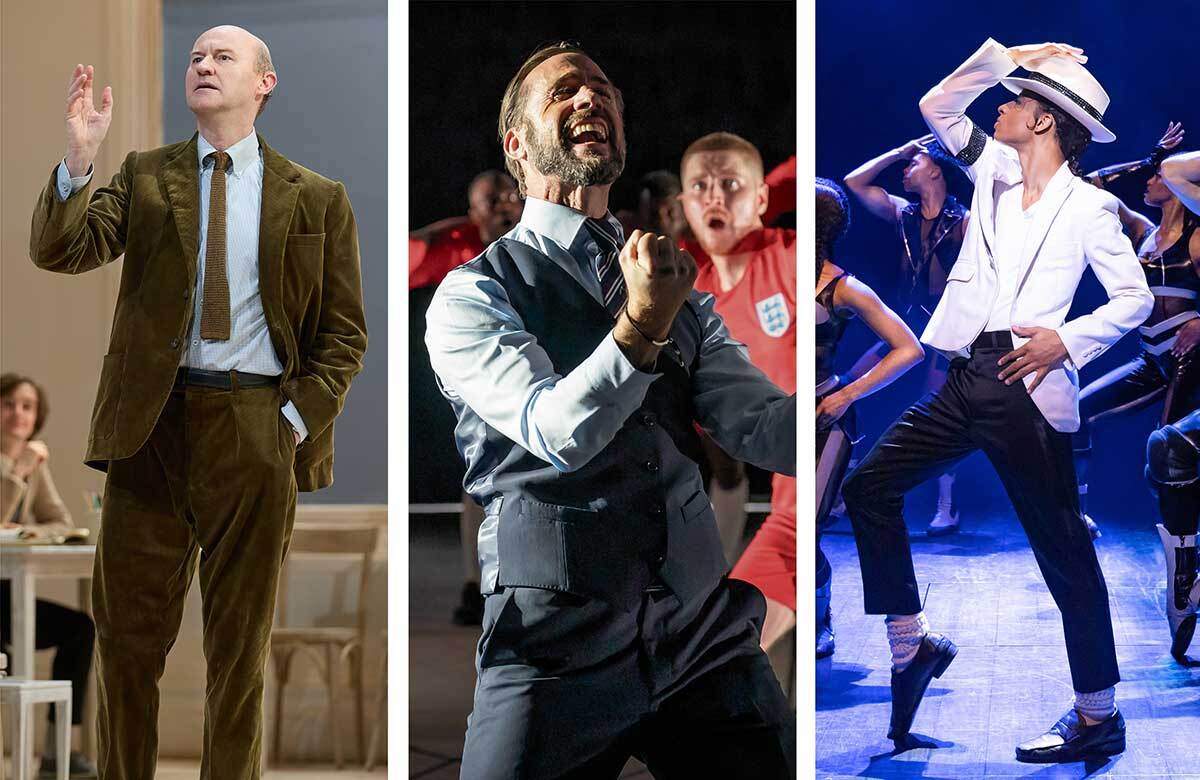 Productions including The Motive and the Cue (with Mark Gatiss) and transfers such as Dear England (starring Joseph Fiennes) and MJ the Musical (with Myles Frost) have bolstered ticket sales at Delfont Mackintosh venues. Photos: Mark Douet/Marc Brenner/Matthew Murphy